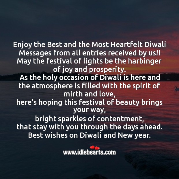 Enjoy the best and the most heartfelt diwali Diwali Messages Image