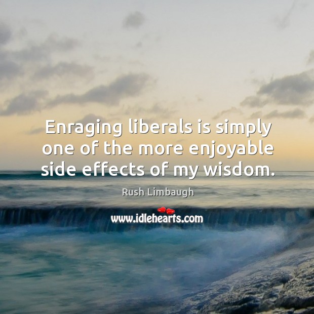 Enraging liberals is simply one of the more enjoyable side effects of my wisdom. Wisdom Quotes Image