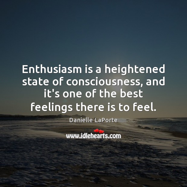 Enthusiasm is a heightened state of consciousness, and it’s one of the Danielle LaPorte Picture Quote