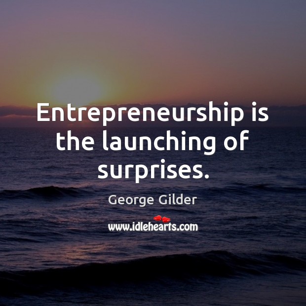 Entrepreneurship is the launching of surprises. Entrepreneurship Quotes Image