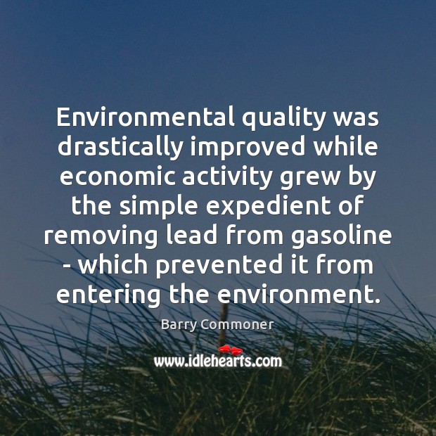 Environmental quality was drastically improved while economic activity grew by the simple Image