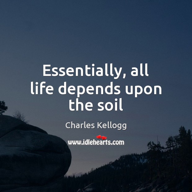 Essentially, all life depends upon the soil Charles Kellogg Picture Quote