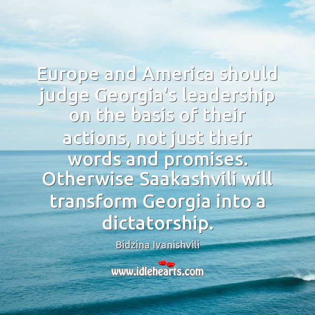Europe and America should judge Georgia’s leadership on the basis of their Image