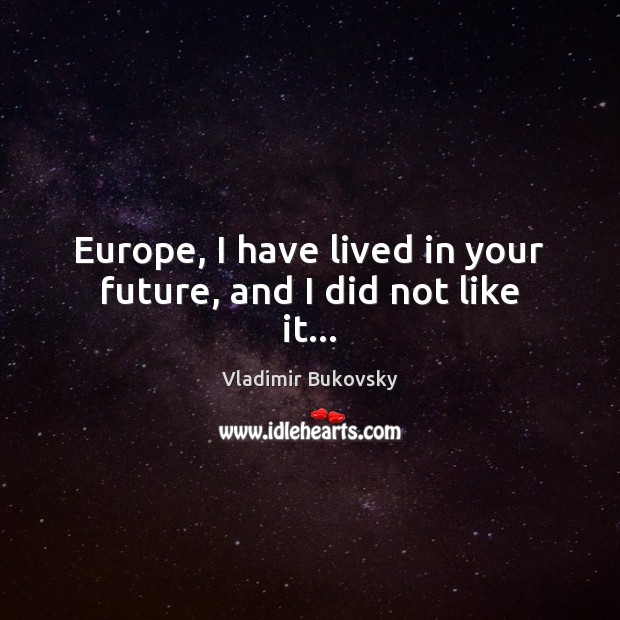 Europe, I have lived in your future, and I did not like it… Image