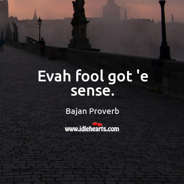 Evah fool got ‘e sense. Bajan Proverbs Image