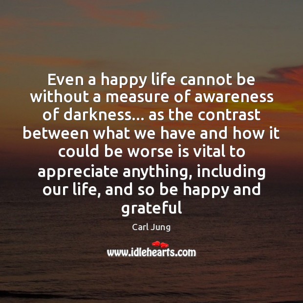 Even a happy life cannot be without a measure of awareness of Image