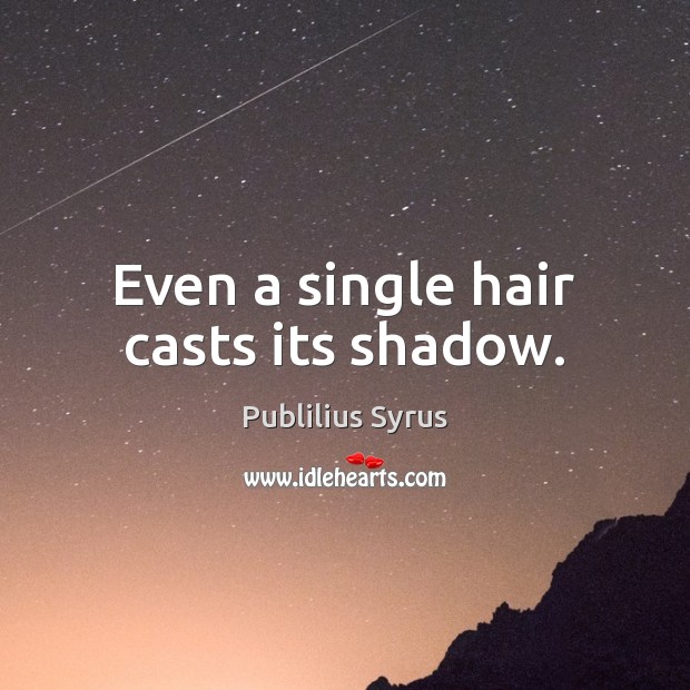 Even a single hair casts its shadow. Image