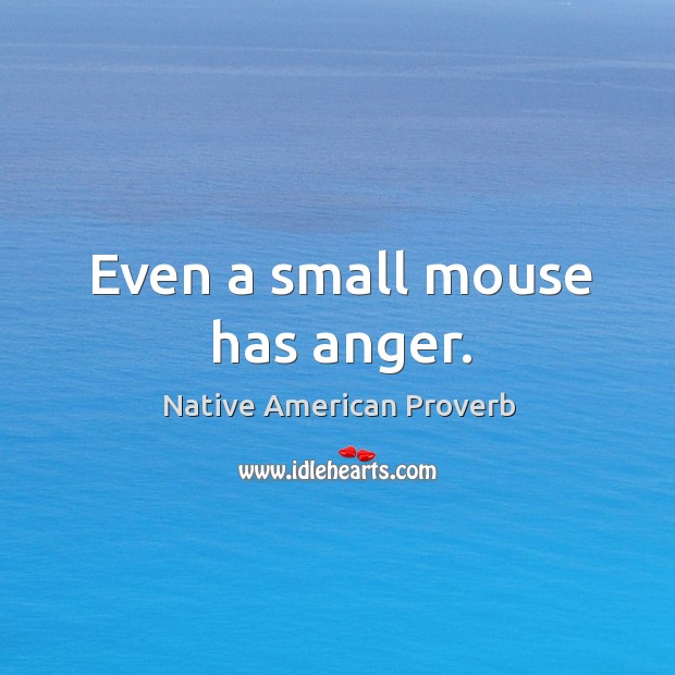 Even a small mouse has anger. Native American Proverbs Image
