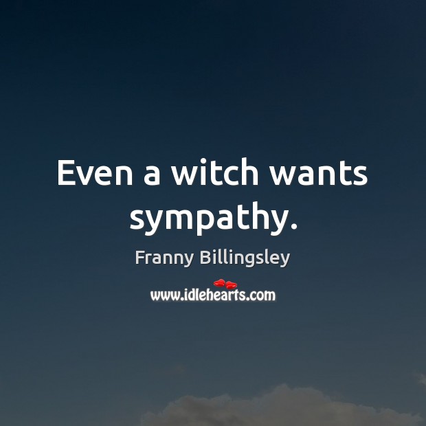 Even a witch wants sympathy. Franny Billingsley Picture Quote