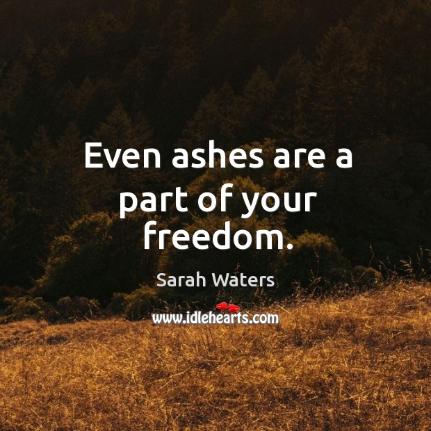 Even ashes are a part of your freedom. Image