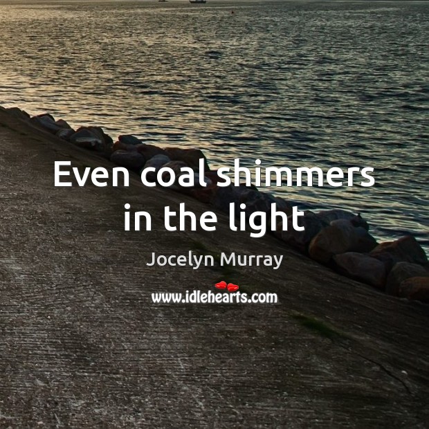 Even coal shimmers in the light Jocelyn Murray Picture Quote