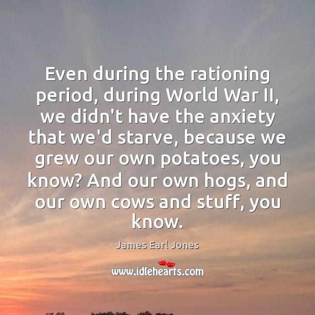 Even during the rationing period, during World War II, we didn’t have James Earl Jones Picture Quote