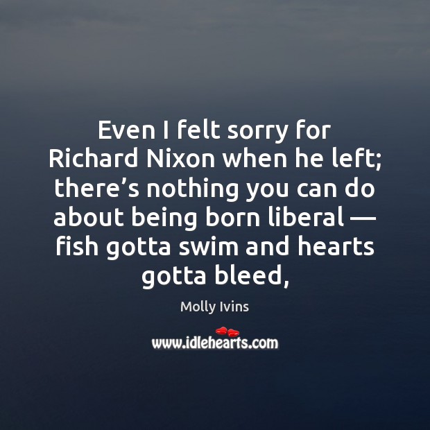 Even I felt sorry for Richard Nixon when he left; there’s Image