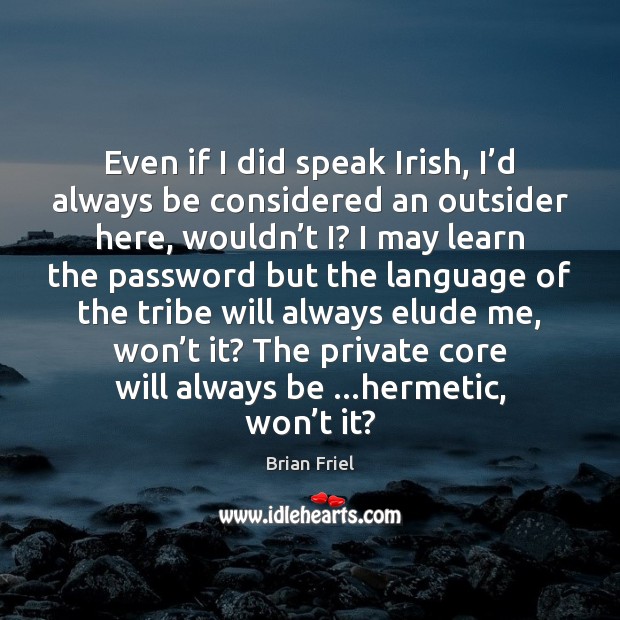 Even if I did speak Irish, I’d always be considered an Image