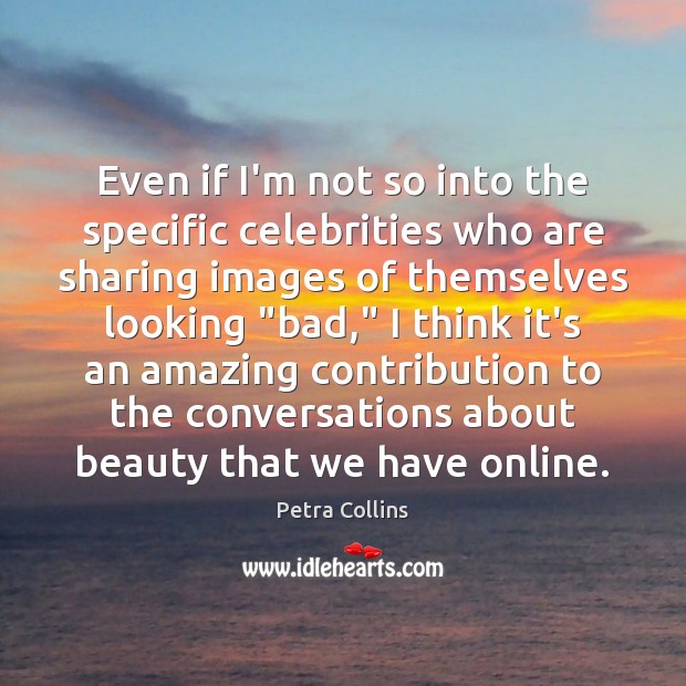 Even if I’m not so into the specific celebrities who are sharing Petra Collins Picture Quote