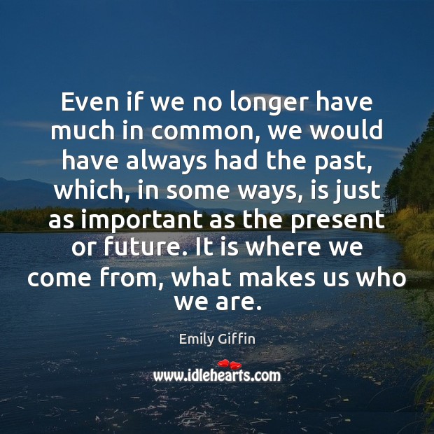 Even if we no longer have much in common, we would have Emily Giffin Picture Quote