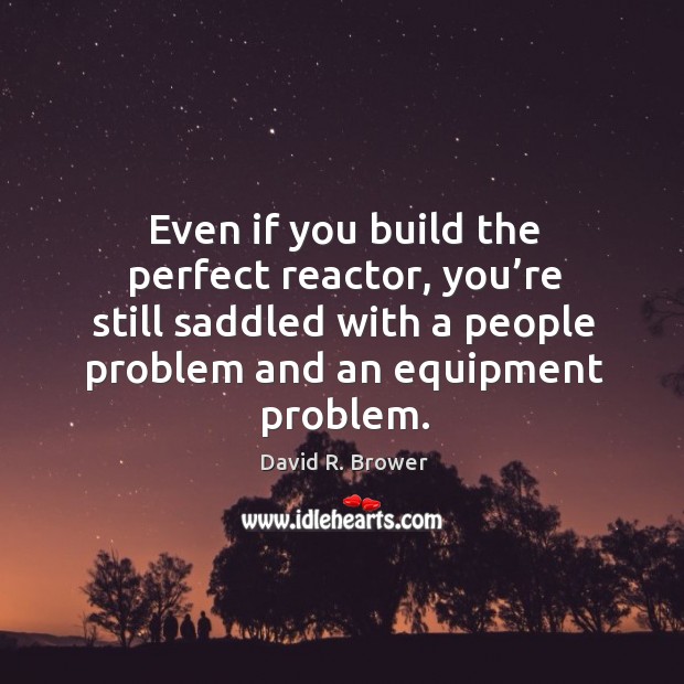 Even if you build the perfect reactor, you’re still saddled with a people problem and an equipment problem. David R. Brower Picture Quote