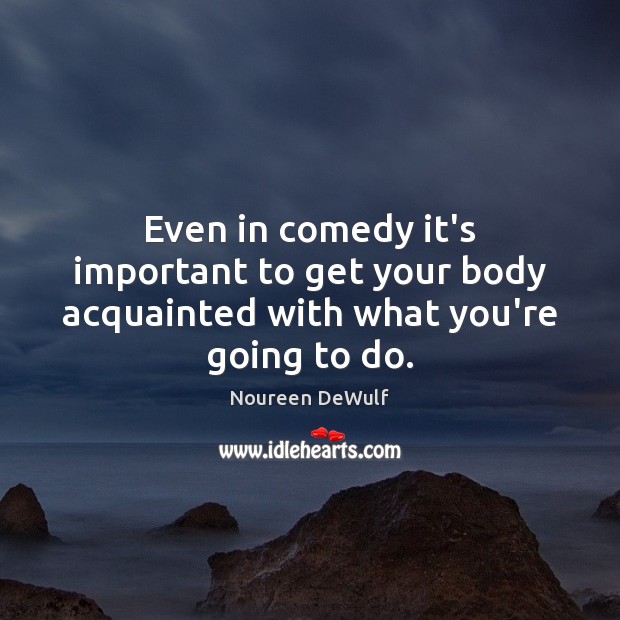 Even in comedy it’s important to get your body acquainted with what you’re going to do. Noureen DeWulf Picture Quote