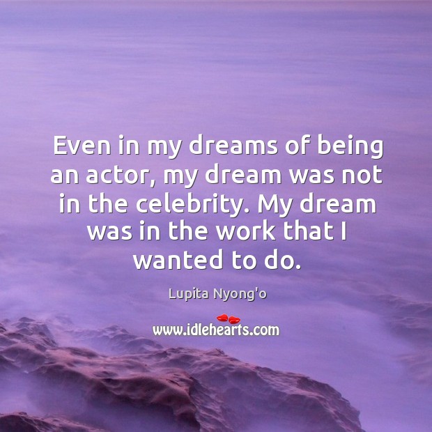 Even in my dreams of being an actor, my dream was not Image