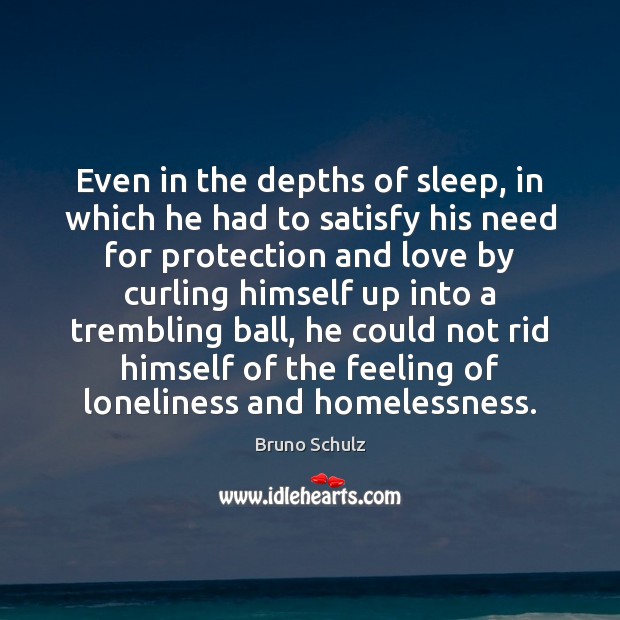 Even in the depths of sleep, in which he had to satisfy Bruno Schulz Picture Quote