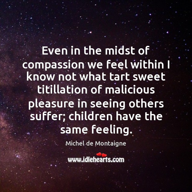 Even in the midst of compassion we feel within I know not Michel de Montaigne Picture Quote