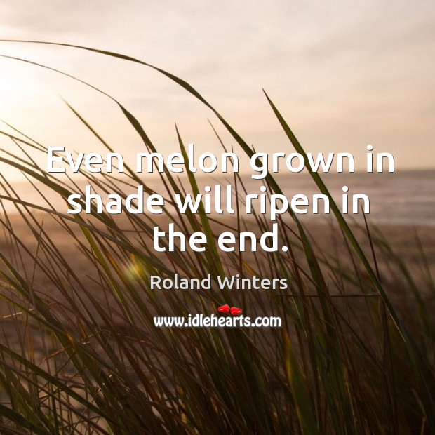 Even melon grown in shade will ripen in the end. Roland Winters Picture Quote