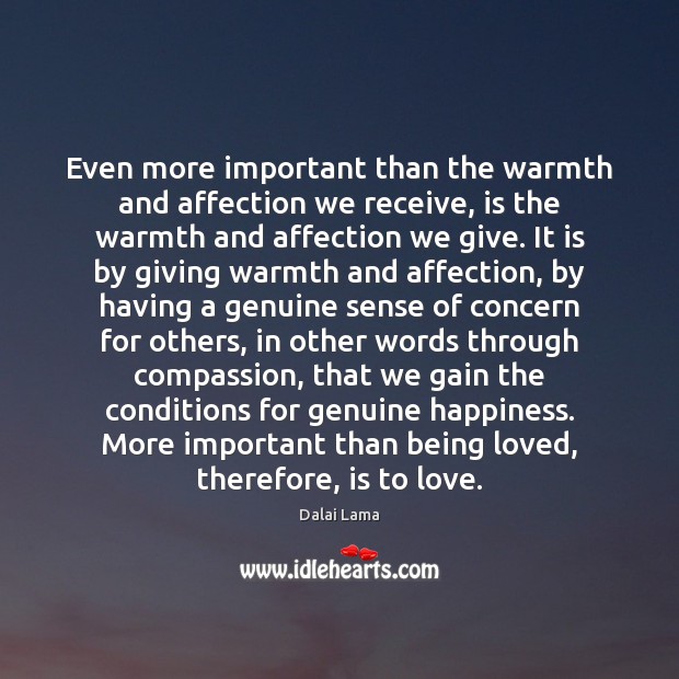 Even more important than the warmth and affection we receive, is the Image