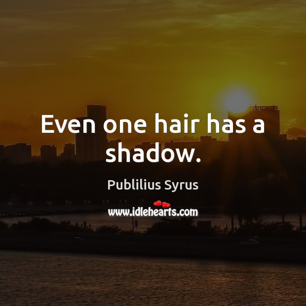 Even one hair has a shadow. Publilius Syrus Picture Quote