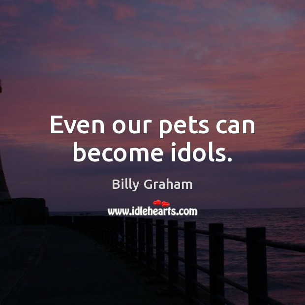 Even our pets can become idols. Billy Graham Picture Quote