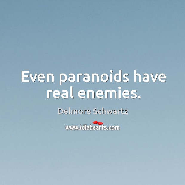 Even paranoids have real enemies. Image