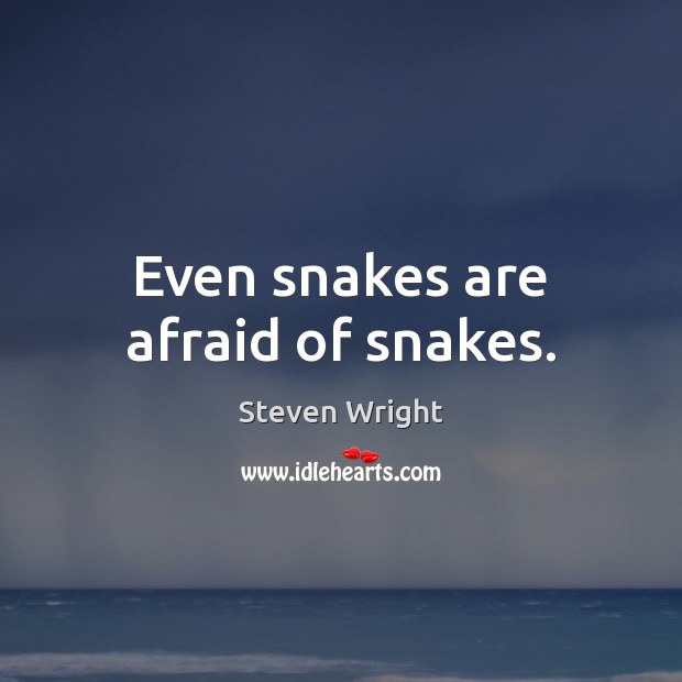 Even snakes are afraid of snakes. Steven Wright Picture Quote
