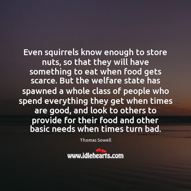 Even squirrels know enough to store nuts, so that they will have Image
