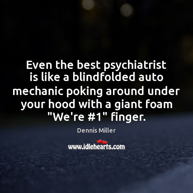 Even the best psychiatrist is like a blindfolded auto mechanic poking around Image