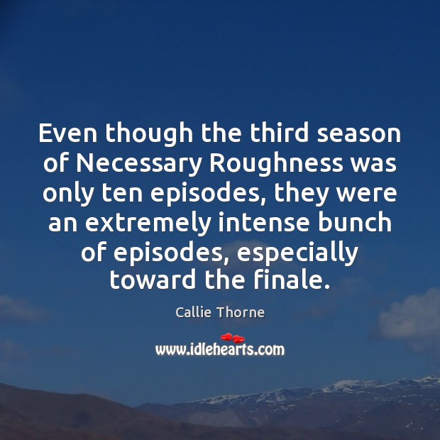 Even though the third season of Necessary Roughness was only ten episodes, Image
