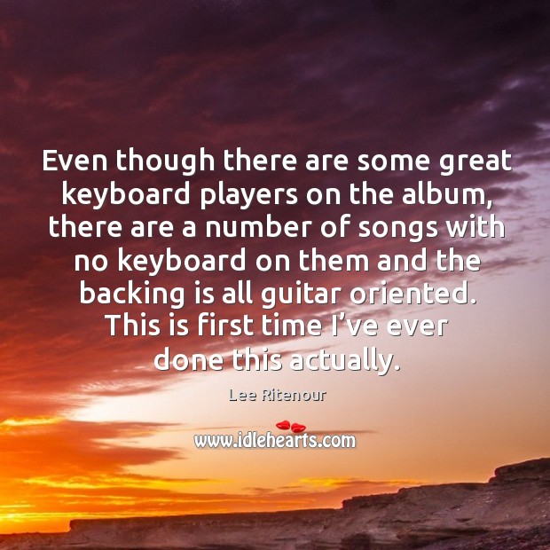 Even though there are some great keyboard players on the album, there are a Image