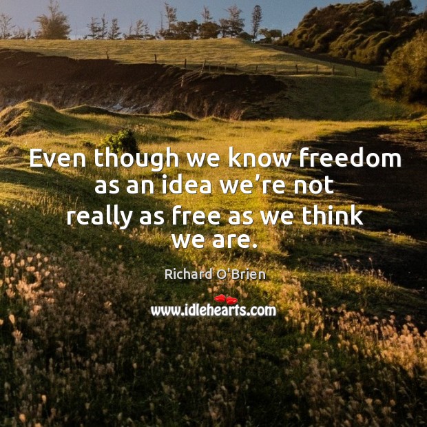 Even though we know freedom as an idea we’re not really as free as we think we are. Image
