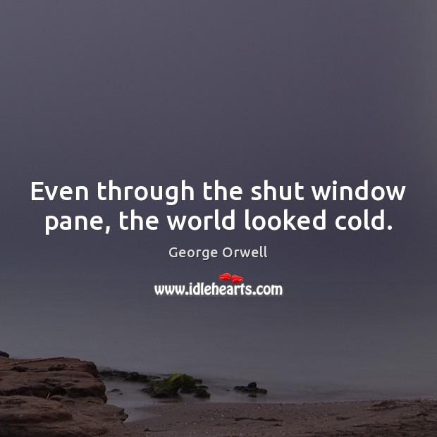 Even through the shut window pane, the world looked cold. George Orwell Picture Quote