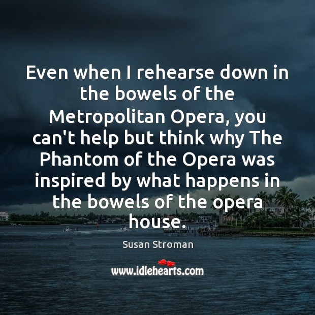 Even when I rehearse down in the bowels of the Metropolitan Opera, Susan Stroman Picture Quote