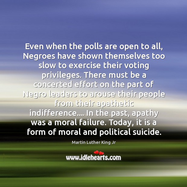Even when the polls are open to all, Negroes have shown themselves Vote Quotes Image