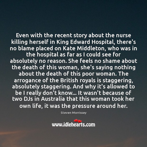 Even with the recent story about the nurse killing herself in King Image