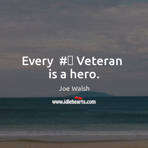 Every  #‎ Veteran  is a hero. Joe Walsh Picture Quote