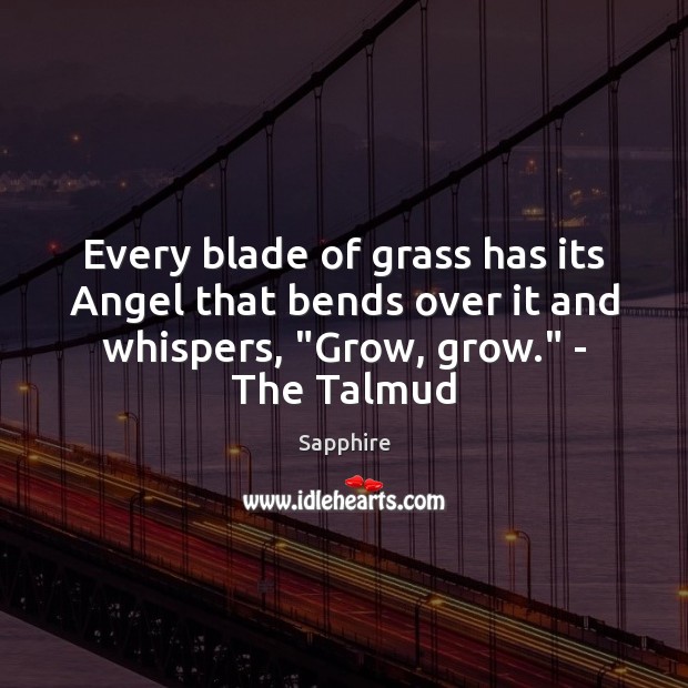 Every blade of grass has its Angel that bends over it and Image