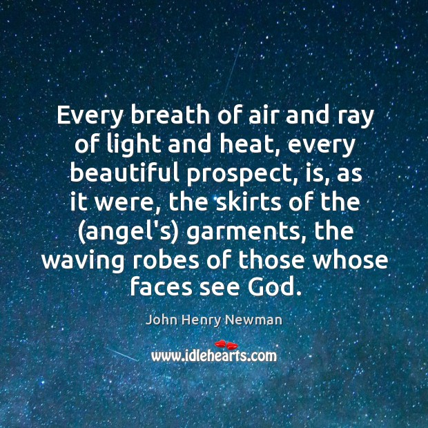 Every breath of air and ray of light and heat, every beautiful John Henry Newman Picture Quote