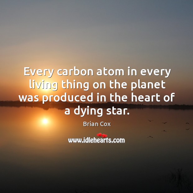 Every carbon atom in every living thing on the planet was produced Image