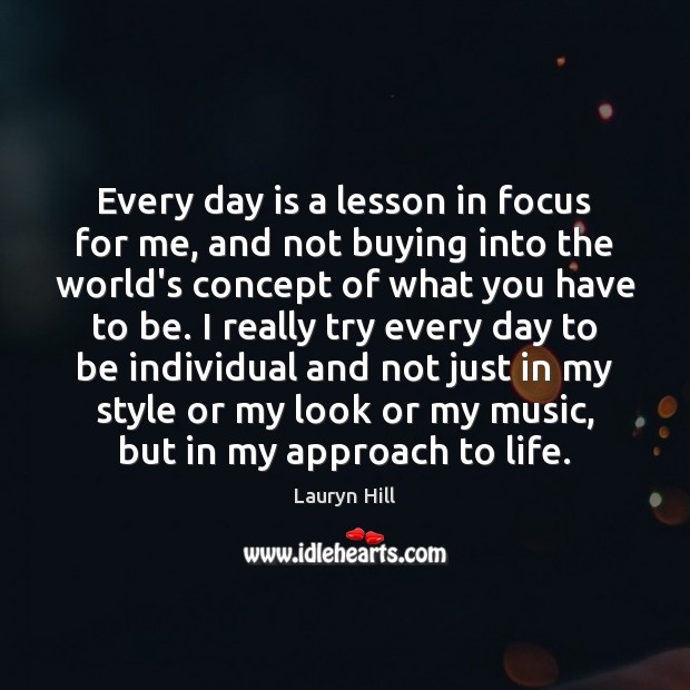 Every day is a lesson in focus for me, and not buying Image