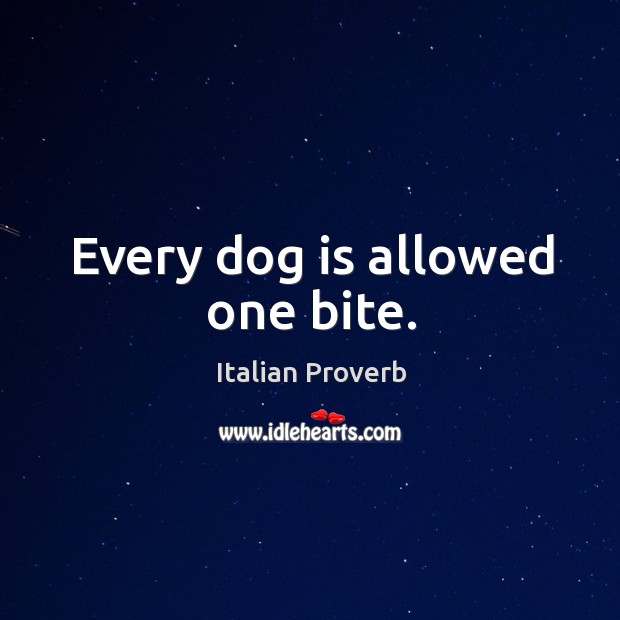 Every dog is allowed one bite. Image