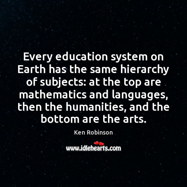 Every education system on Earth has the same hierarchy of subjects: at Image