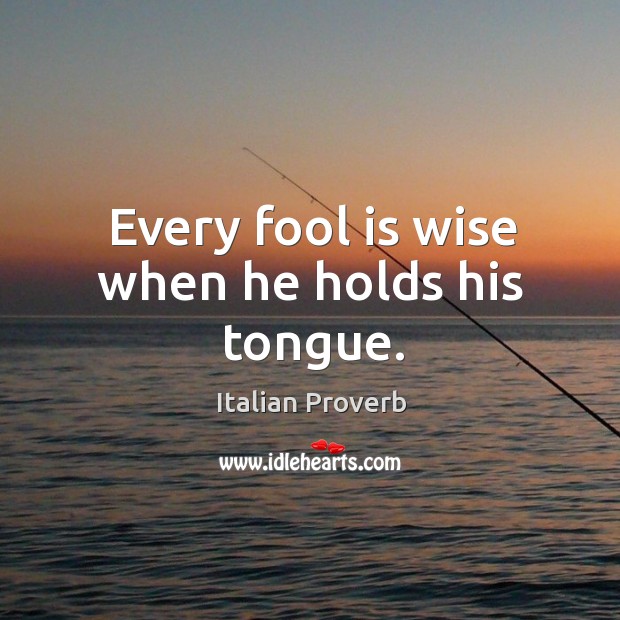 Every fool is wise when he holds his tongue. Image