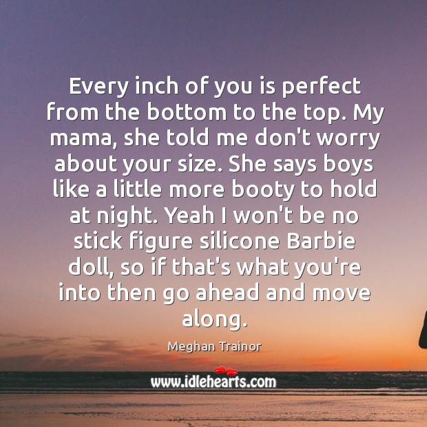 Every inch of you is perfect from the bottom to the top. Meghan Trainor Picture Quote