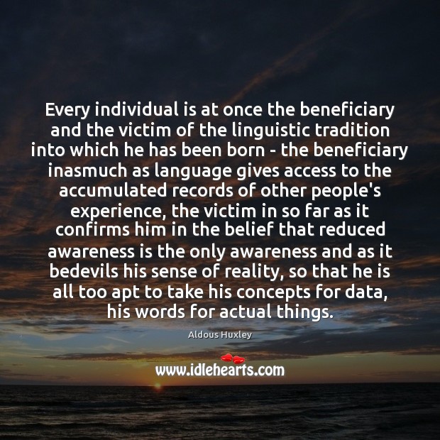 Every individual is at once the beneficiary and the victim of the Image